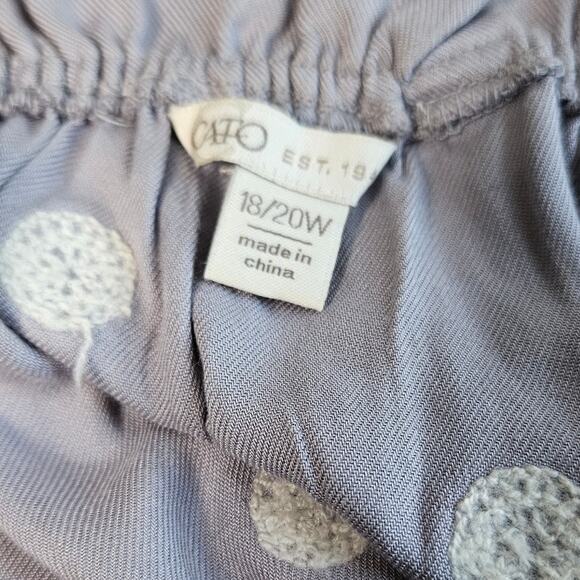 Cato Light Purple Embroidered Textured Polka Dot Knee Length Dress Size 18/20 - Picture 8 of 12